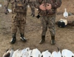 Fred and his hunting partner with some snow geese