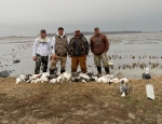 Hunters with a good number of snow geese