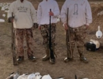 Three hunters with thier snow geese