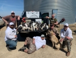 taking a break after snow goose hunting at the pit